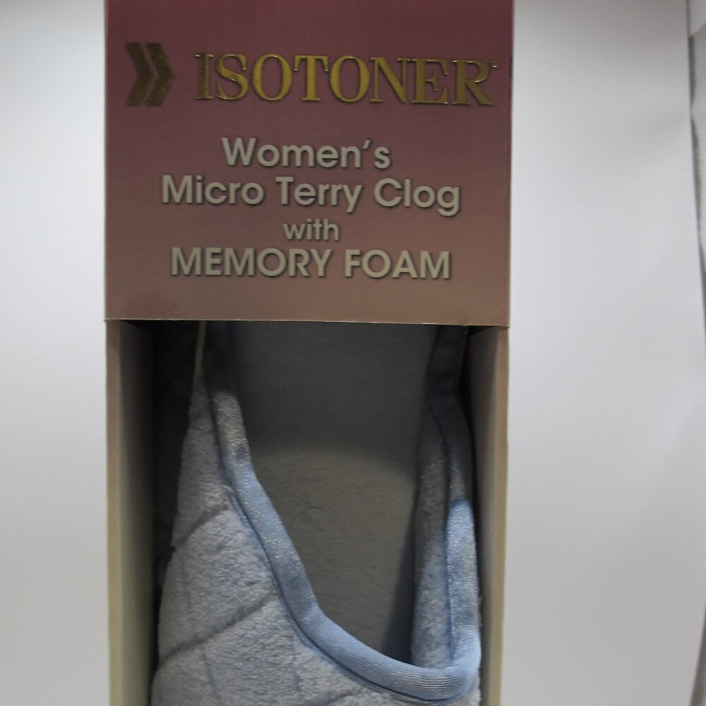 Isotoner blue terry clog in 7.5-8M   NWT
